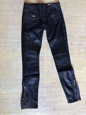 Blank NYC Black Moto Quilted Skinny Jeans
